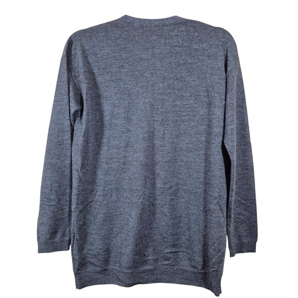 Uniqlo Womens Sweater Size S Wool Tight Knit Cardigan Long Sleeve Gray V Neck - Picture 2 of 7